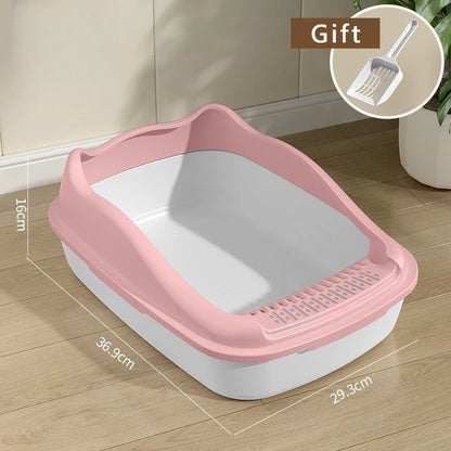 Caja de arena para gatos rosa